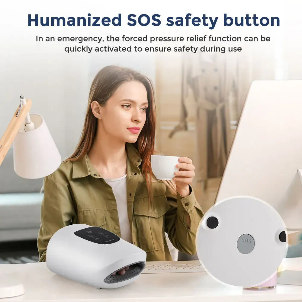 Electric Palm Massage Airbag Wrapping Pressing Hand Massager Deep Squeezing Kneading 3 Modes Hot Compress Hand Massage Divece Electric Palm Massage Airbag Wrapping Pressing Hand Massager Deep Squeezing Kneading 3 Modes Hot Compress Hand Massage Divece