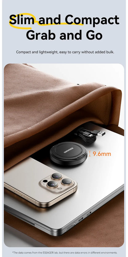 Essager 15W Magnetic Wireless Charger – Fast Charging Pad for iPhone 12-15 & AirPods | Wahooly Essager 15W Magnetic Wireless Charger – MagSafe-Style Fast Charging Pad for iPhone 12-15 & AirPods