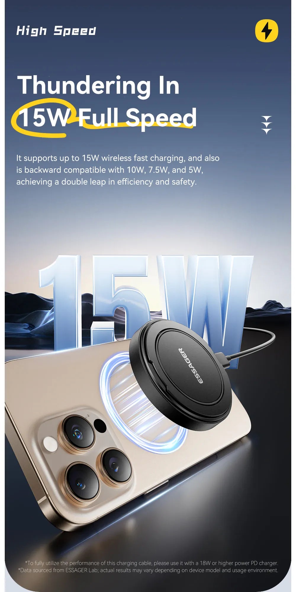 Essager 15W Magnetic Wireless Charger – Fast Charging Pad for iPhone 12-15 & AirPods | Wahooly Essager 15W Magnetic Wireless Charger – MagSafe-Style Fast Charging Pad for iPhone 12-15 & AirPods