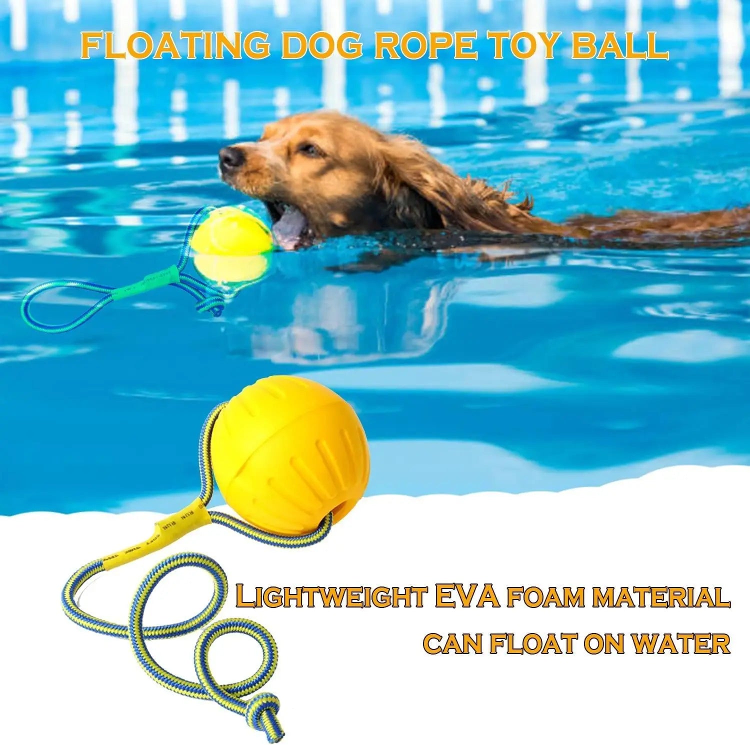 EVA Dog Rope Ball – Bite-Resistant Floating Tug Toy | Wahooly EVA Dog Rope Ball – Bite-Resistant, Floating & Teeth-Cleaning Tug Toy