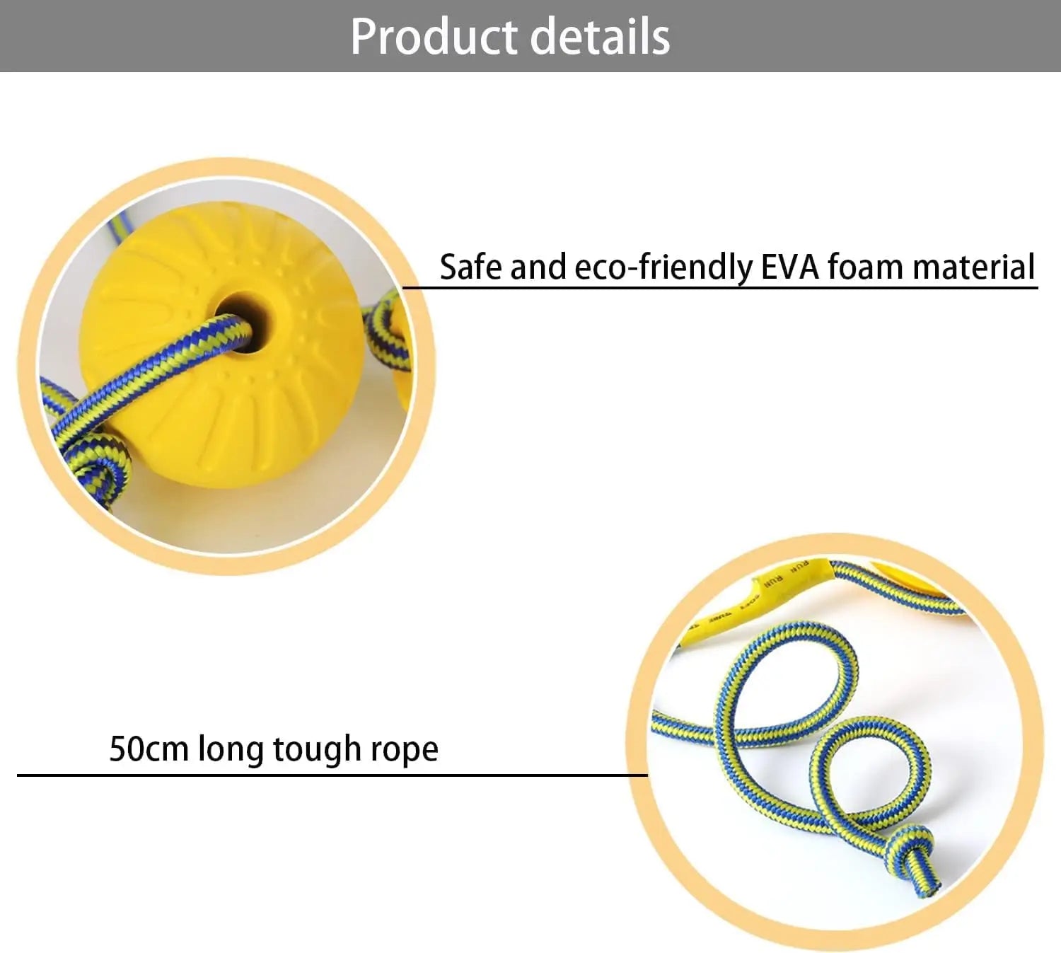 EVA Dog Rope Ball – Bite-Resistant Floating Tug Toy | Wahooly EVA Dog Rope Ball – Bite-Resistant, Floating & Teeth-Cleaning Tug Toy