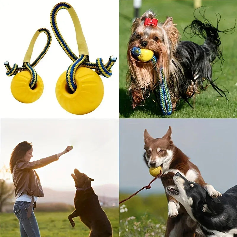EVA Dog Rope Ball – Bite-Resistant Floating Tug Toy | Wahooly EVA Dog Rope Ball – Bite-Resistant, Floating & Teeth-Cleaning Tug Toy