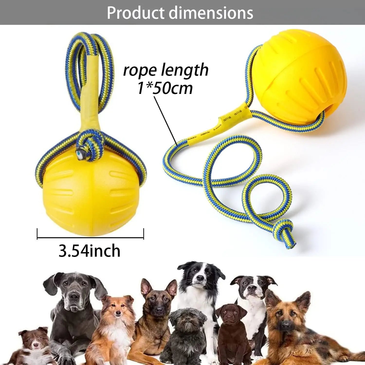 EVA Dog Rope Ball – Bite-Resistant Floating Tug Toy | Wahooly EVA Dog Rope Ball – Bite-Resistant, Floating & Teeth-Cleaning Tug Toy