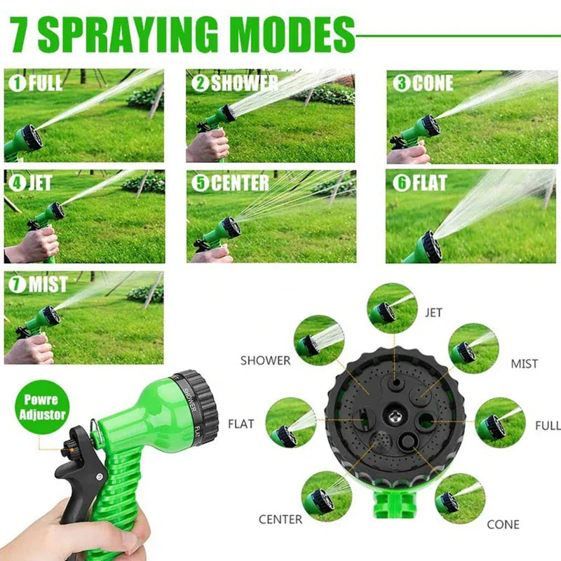 Expandable Magic Garden Hose 25–200FT — High Pressure | Wahooly Expandable Magic Garden Hose — High-Pressure Flexible Water Pipe for Watering, Car Washing & Cleaning (25FT–200FT)