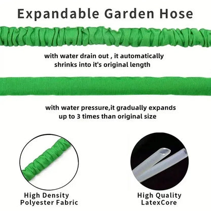 Expandable Magic Garden Hose 25–200FT — High Pressure | Wahooly Expandable Magic Garden Hose — High-Pressure Flexible Water Pipe for Watering, Car Washing & Cleaning (25FT–200FT)