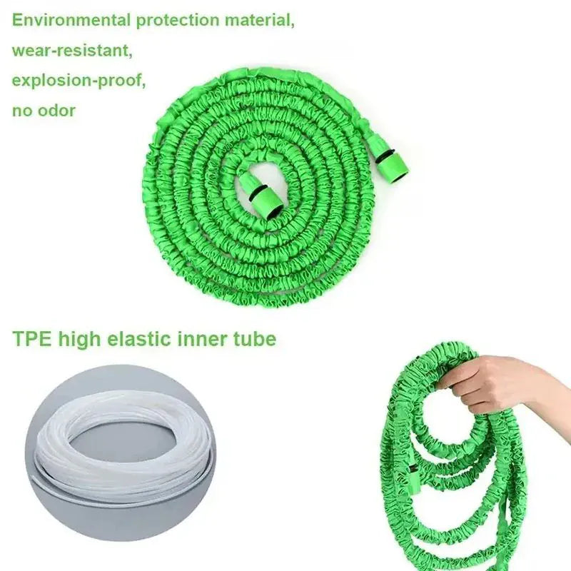 Expandable Magic Garden Hose 25–100FT — Kink-Free & Lightweight | Wahooly Expandable Magic Garden Hose — Lightweight Kink-Free Water Pipe for Watering & Car Washing (25–100FT)