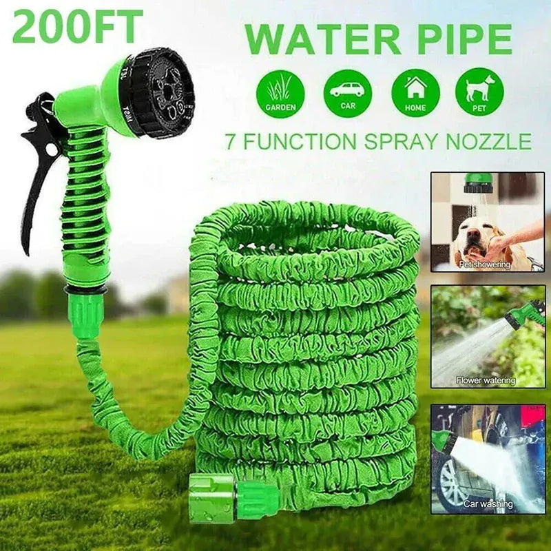 Expandable Magic Garden Hose 25–100FT — Kink-Free & Lightweight | Wahooly Expandable Magic Garden Hose — Lightweight Kink-Free Water Pipe for Watering & Car Washing (25–100FT)
