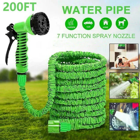 Expandable Magic Garden Hose 25–100FT — Kink-Free & Lightweight | Wahooly Expandable Magic Garden Hose — Lightweight Kink-Free Water Pipe for Watering & Car Washing (25–100FT)