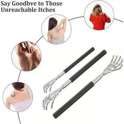 Extendable Back Scratcher with Soft Grip | Wahooly Extendable Stainless Steel Back Scratcher with Soft-Grip Handle