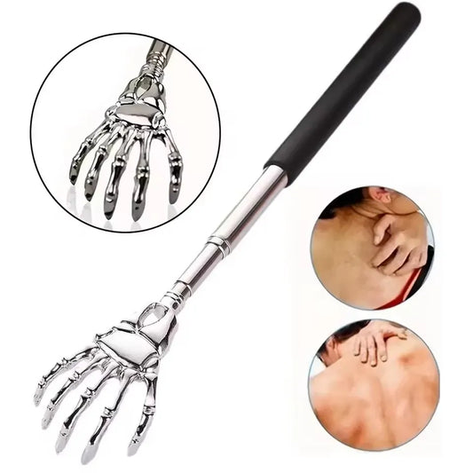 Extendable Back Scratcher with Soft Grip | Wahooly Extendable Stainless Steel Back Scratcher with Soft-Grip Handle