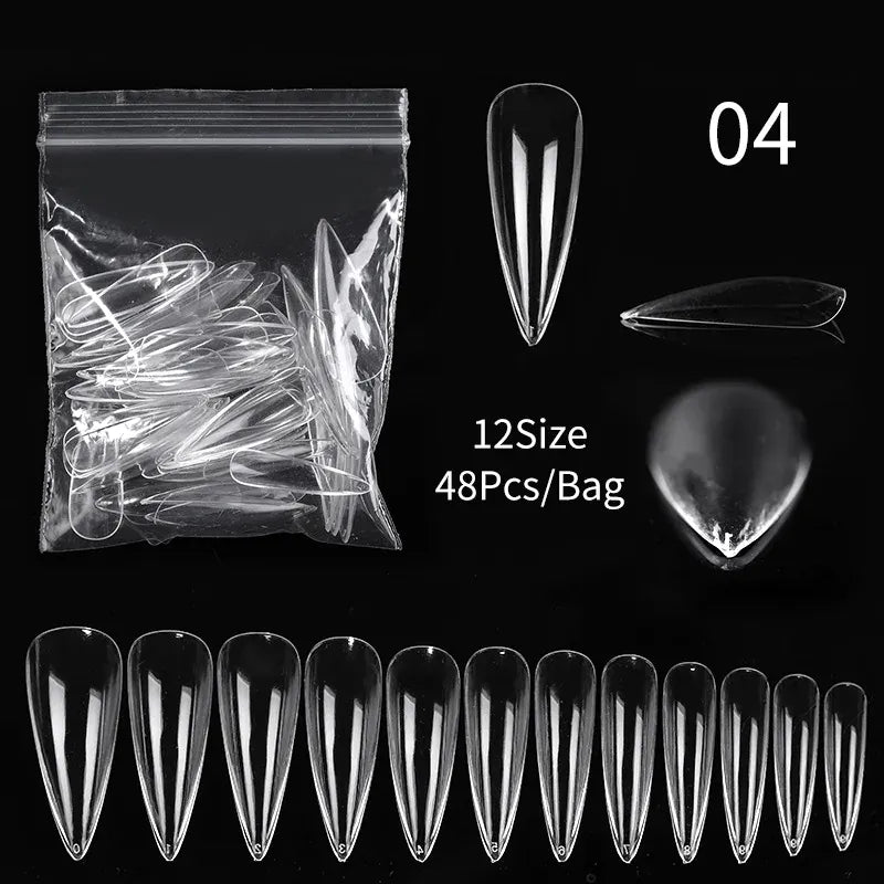 Quick Building Gel Mold Tips 60pcs - Nail Extension Forms | Wahooly Extension False Nails Art Tips Acrylic Fake Finger Gel Polish Mold Sculpted Full Cover Press on Nails Manicures Accessories Tool