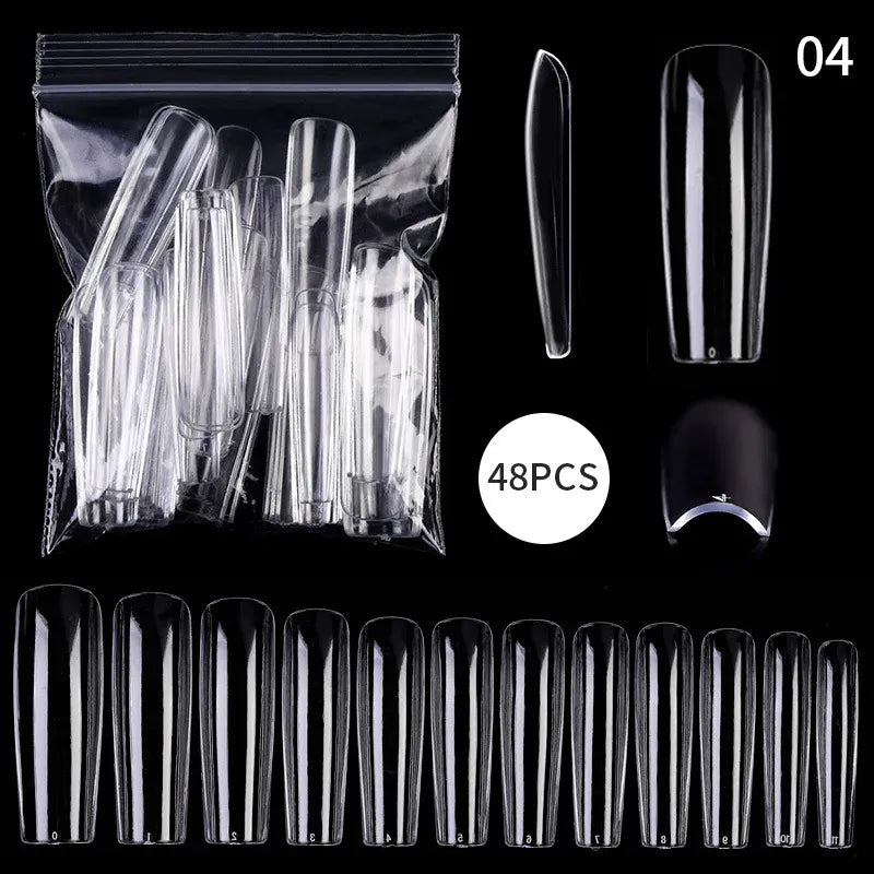 Quick Building Gel Mold Tips 60pcs - Nail Extension Forms | Wahooly Extension False Nails Art Tips Acrylic Fake Finger Gel Polish Mold Sculpted Full Cover Press on Nails Manicures Accessories Tool