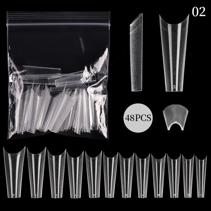 Quick Building Gel Mold Tips 60pcs - Nail Extension Forms | Wahooly Extension False Nails Art Tips Acrylic Fake Finger Gel Polish Mold Sculpted Full Cover Press on Nails Manicures Accessories Tool