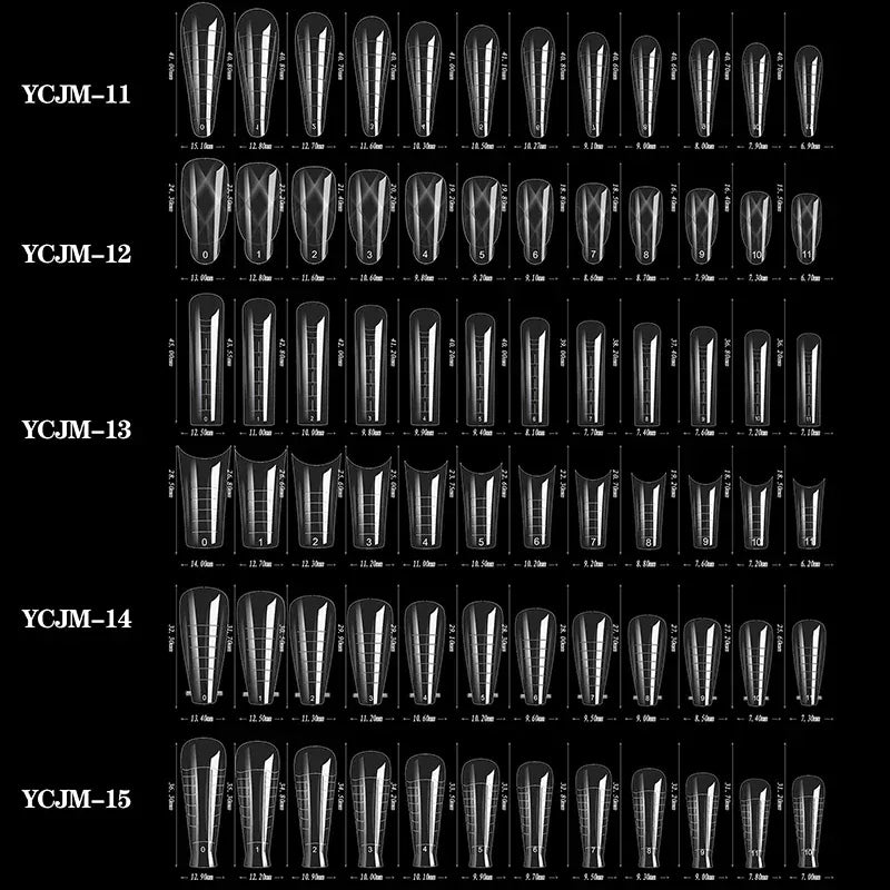 Quick Building Gel Mold Tips 60pcs - Nail Extension Forms | Wahooly Extension False Nails Art Tips Acrylic Fake Finger Gel Polish Mold Sculpted Full Cover Press on Nails Manicures Accessories Tool