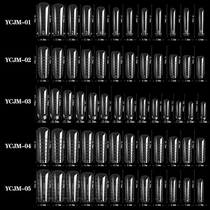 Quick Building Gel Mold Tips 60pcs - Nail Extension Forms | Wahooly Extension False Nails Art Tips Acrylic Fake Finger Gel Polish Mold Sculpted Full Cover Press on Nails Manicures Accessories Tool