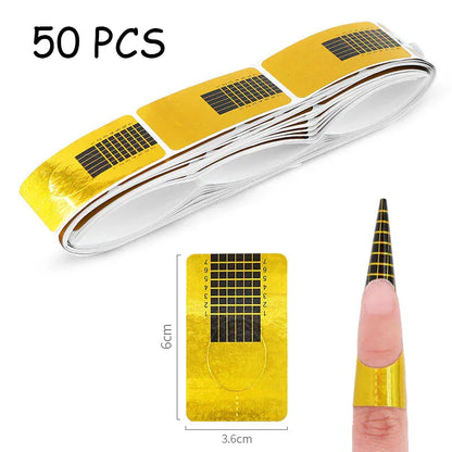 Quick Building Gel Mold Tips 60pcs - Nail Extension Forms | Wahooly Extension False Nails Art Tips Acrylic Fake Finger Gel Polish Mold Sculpted Full Cover Press on Nails Manicures Accessories Tool