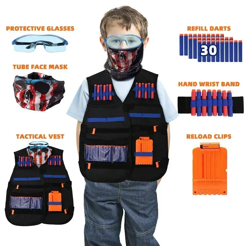 F Kids Tactical Vest Suit Kit Set For Nerf N-Strike Elite Series Outdoor Game Kids Tactical Vest Holder Kit Accessories Toys F Kids Tactical Vest Suit Kit Set For Nerf N-Strike Elite Series Outdoor Game Kids Tactical Vest Holder Kit Accessories Toys