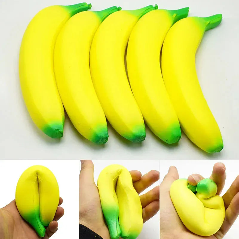 Fake Banana Squishy Toys Soft Lightweight & Durable PU Foam Fruit Squeeze Toy Fun & Relaxing with Realistic Look Funny Prop Fake Banana Squishy Toys Soft Lightweight & Durable PU Foam Fruit Squeeze Toy Fun & Relaxing with Realistic Look Funny Prop