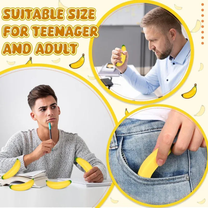 Fake Banana Squishy Toys Soft Lightweight & Durable PU Foam Fruit Squeeze Toy Fun & Relaxing with Realistic Look Funny Prop Fake Banana Squishy Toys Soft Lightweight & Durable PU Foam Fruit Squeeze Toy Fun & Relaxing with Realistic Look Funny Prop