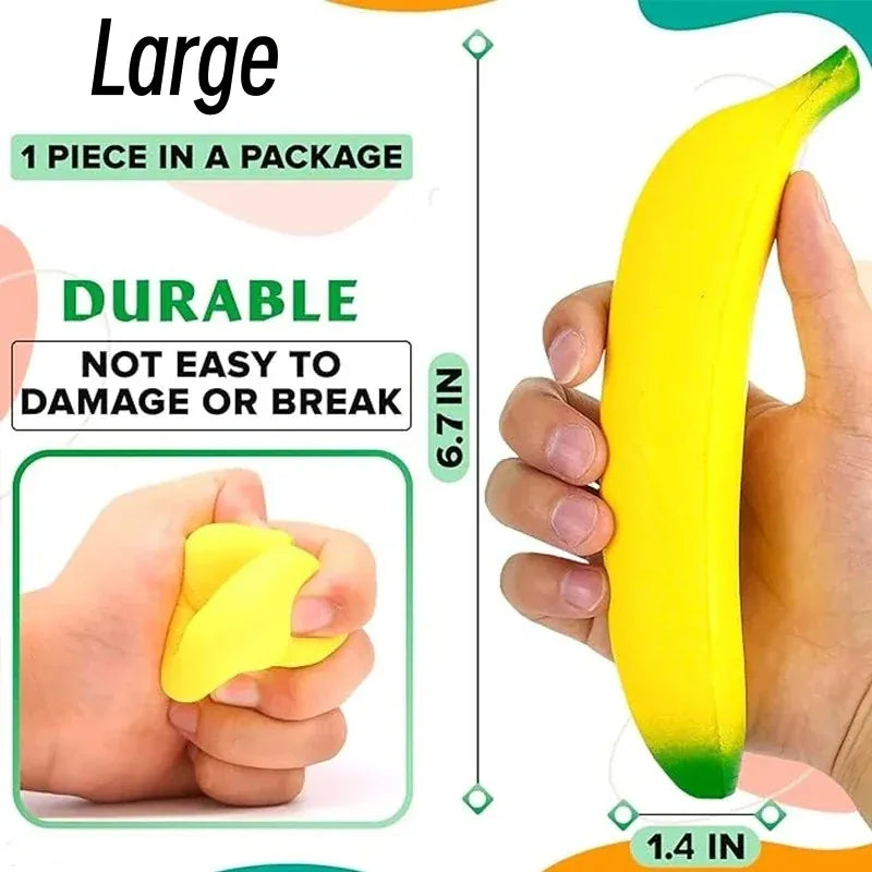 Fake Banana Squishy Toys Soft Lightweight & Durable PU Foam Fruit Squeeze Toy Fun & Relaxing with Realistic Look Funny Prop Fake Banana Squishy Toys Soft Lightweight & Durable PU Foam Fruit Squeeze Toy Fun & Relaxing with Realistic Look Funny Prop