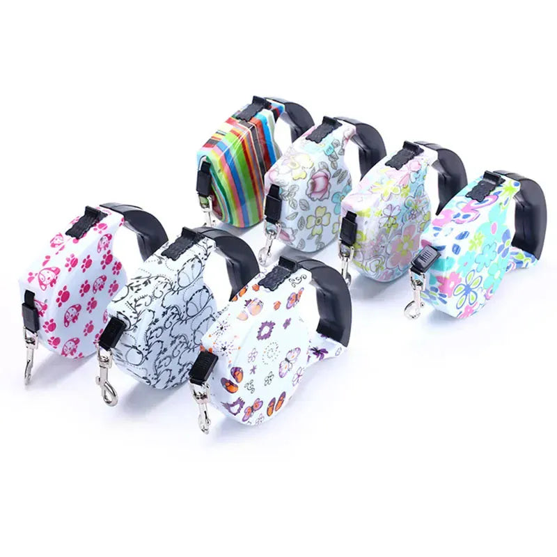 Fashion Printed Retractable Dog Leash 3m & 5m – 16 Colors | Wahooly Fashion Printed Retractable Dog Leash – 3m & 5m | 16 Colors for Small Dogs & Cats