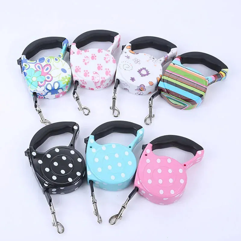 Fashion Printed Retractable Dog Leash 3m & 5m – 16 Colors | Wahooly Fashion Printed Retractable Dog Leash – 3m & 5m | 16 Colors for Small Dogs & Cats