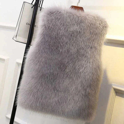 Faux Fox Fur Vest - Sleeveless Waistcoat for Women | Wahooly Faux Fox Fur Vest - Sleeveless Waistcoat for Women