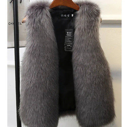 Faux Fox Fur Vest - Sleeveless Waistcoat for Women | Wahooly Faux Fox Fur Vest - Sleeveless Waistcoat for Women