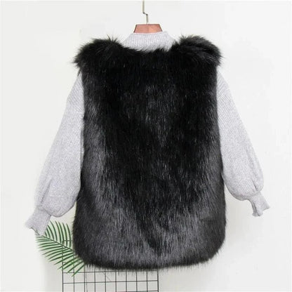 Faux Fox Fur Vest - Sleeveless Waistcoat for Women | Wahooly Faux Fox Fur Vest - Sleeveless Waistcoat for Women