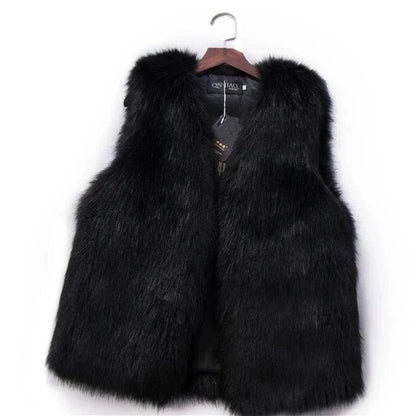 Faux Fox Fur Vest - Sleeveless Waistcoat for Women | Wahooly Faux Fox Fur Vest - Sleeveless Waistcoat for Women