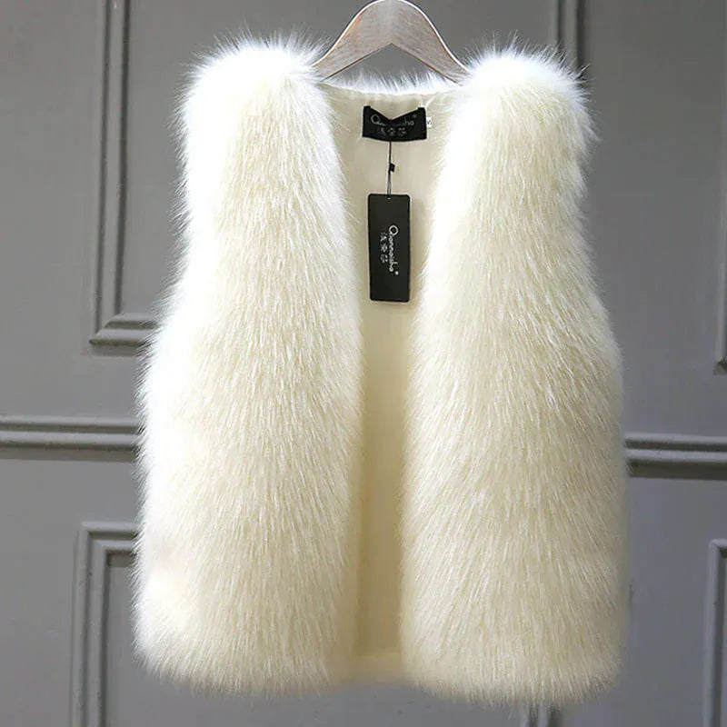Faux Fox Fur Vest - Sleeveless Waistcoat for Women | Wahooly Faux Fox Fur Vest - Sleeveless Waistcoat for Women