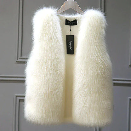 Faux Fox Fur Vest - Sleeveless Waistcoat for Women | Wahooly Faux Fox Fur Vest - Sleeveless Waistcoat for Women