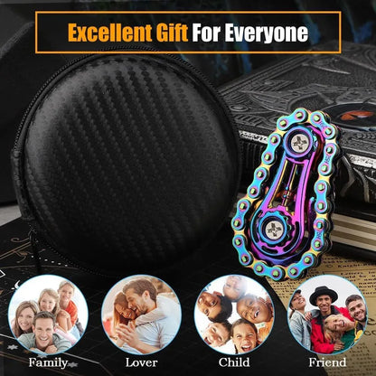Metal Fidget Chain Bike Spinner - Stress Relief Toy for ADHD & Anxiety - Wahooly Fidget Chain Bike Spinner - Metal Stress Relief Toy for Focus & Anxiety