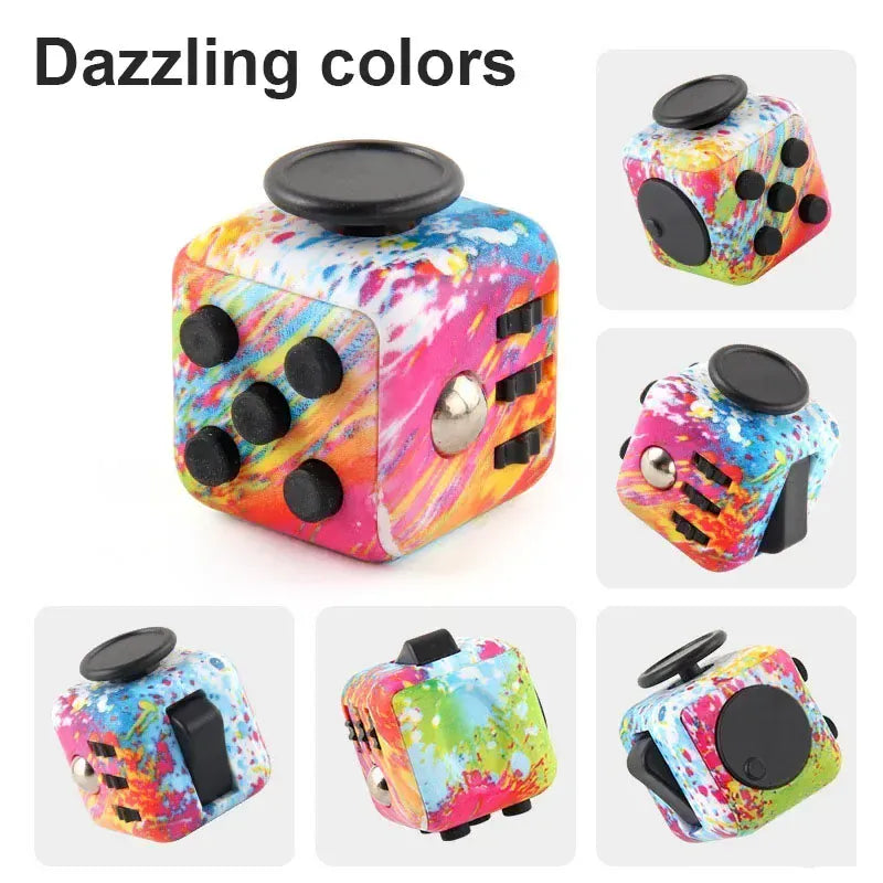 Fidget Cube Stress Relief Dice - 6-Sided Sensory Toy for Anxiety - Wahooly Fidget Cube Stress Relief Dice - 6-Sided Sensory Toy for Anxiety & Focus