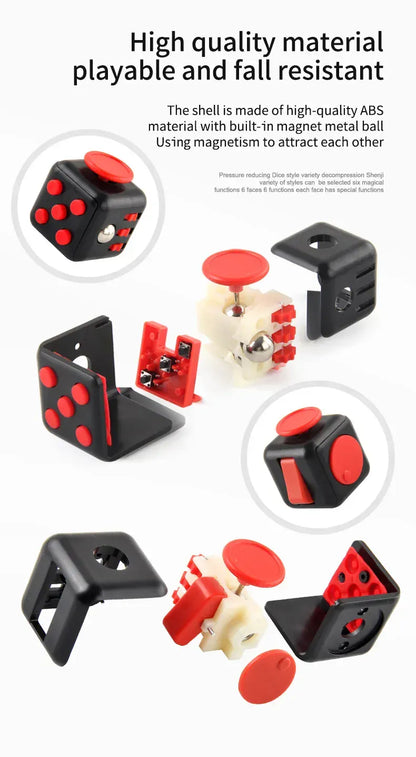 Fidget Cube Stress Relief Dice - 6-Sided Sensory Toy for Anxiety - Wahooly Fidget Cube Stress Relief Dice - 6-Sided Sensory Toy for Anxiety & Focus