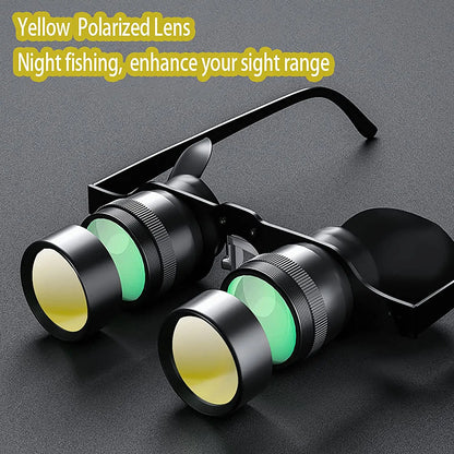 Hands-Free Binocular Glasses 10x - Fishing, Bird Watching & Sports Telescope Fishing Binoculars for outdoor bird watching, fishing, sports, theater professional hands-free glasses HD portable telescope