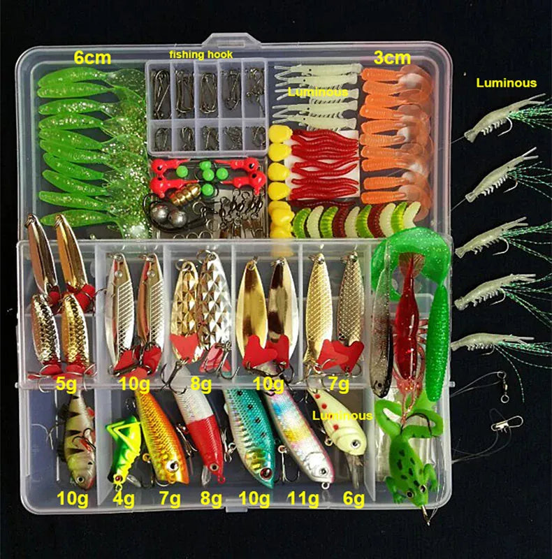 Fishing Lures Kit Hard Soft Baits Metal Jigs & Tackle Box – Wahooly Fishing Lures Kit – Hard & Soft Baits, Metal Jigs, Spoons & Tackle Box