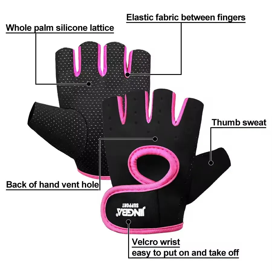 Fitness Half Finger Gloves Unisex Fitness Gym Weightlifting Exercise Gloves Silicone Anti Slip Breathable Outdoor Cycling Gloves Fitness Half Finger Gloves Unisex Fitness Gym Weightlifting Exercise Gloves Silicone Anti Slip Breathable Outdoor Cycling Gloves