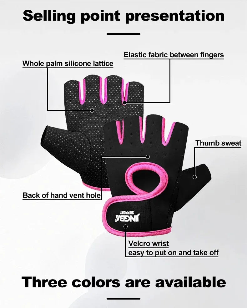 Fitness Half Finger Gloves Unisex Fitness Gym Weightlifting Exercise Gloves Silicone Anti Slip Breathable Outdoor Cycling Gloves Fitness Half Finger Gloves Unisex Fitness Gym Weightlifting Exercise Gloves Silicone Anti Slip Breathable Outdoor Cycling Gloves