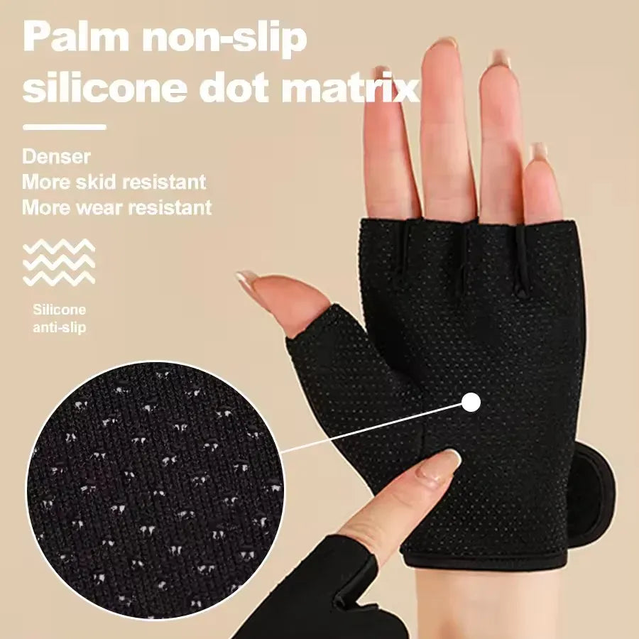 Fitness Half Finger Gloves Unisex Fitness Gym Weightlifting Exercise Gloves Silicone Anti Slip Breathable Outdoor Cycling Gloves Fitness Half Finger Gloves Unisex Fitness Gym Weightlifting Exercise Gloves Silicone Anti Slip Breathable Outdoor Cycling Gloves