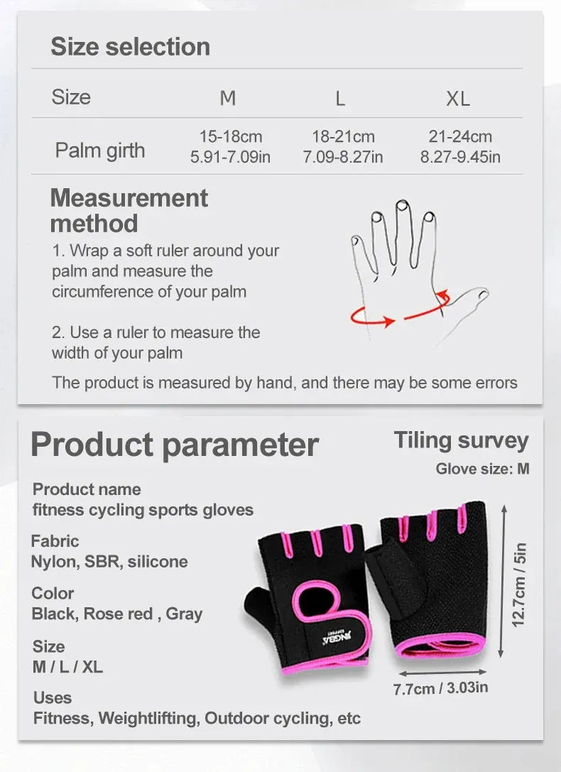 Fitness Half Finger Gloves Unisex Fitness Gym Weightlifting Exercise Gloves Silicone Anti Slip Breathable Outdoor Cycling Gloves Fitness Half Finger Gloves Unisex Fitness Gym Weightlifting Exercise Gloves Silicone Anti Slip Breathable Outdoor Cycling Gloves