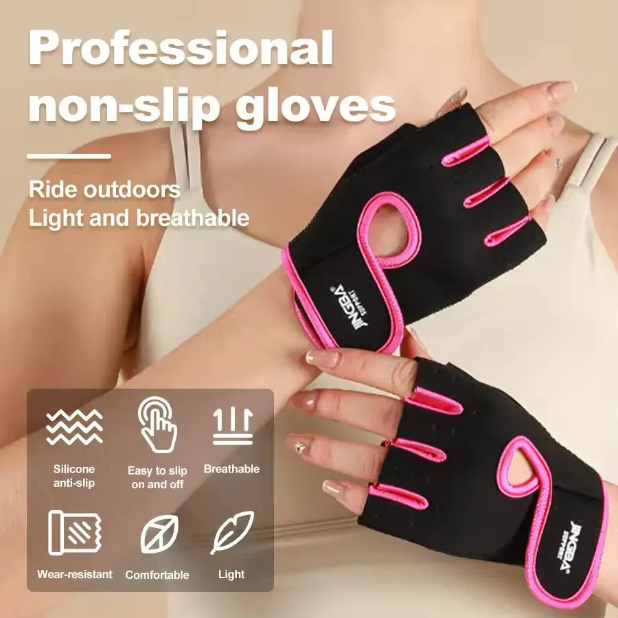 Fitness Half Finger Gloves Unisex Fitness Gym Weightlifting Exercise Gloves Silicone Anti Slip Breathable Outdoor Cycling Gloves Fitness Half Finger Gloves Unisex Fitness Gym Weightlifting Exercise Gloves Silicone Anti Slip Breathable Outdoor Cycling Gloves