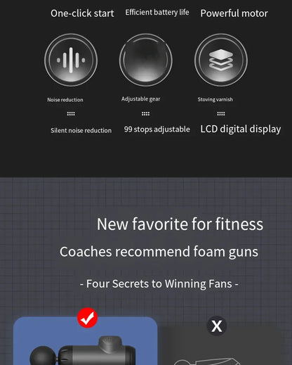 Fitness Massage Gun Fascia Deep Muscle Relax Body Neck Massager Electric Fitness Equipment Noise Reduction Christmas gift Fitness Massage Gun Fascia Deep Muscle Relax Body Neck Massager Electric Fitness Equipment Noise Reduction Christmas gift