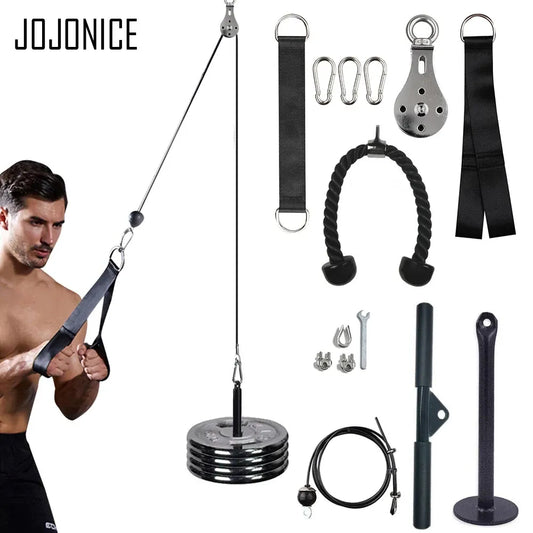 Fitness Pulley Cable Machine System DIY Gym Attachment Adjustable 2.5m Cable Workout Arm Biceps Triceps Hand Training Equipment Fitness Pulley Cable Machine System DIY Gym Attachment Adjustable 2.5m Cable Workout Arm Biceps Triceps Hand Training Equipment