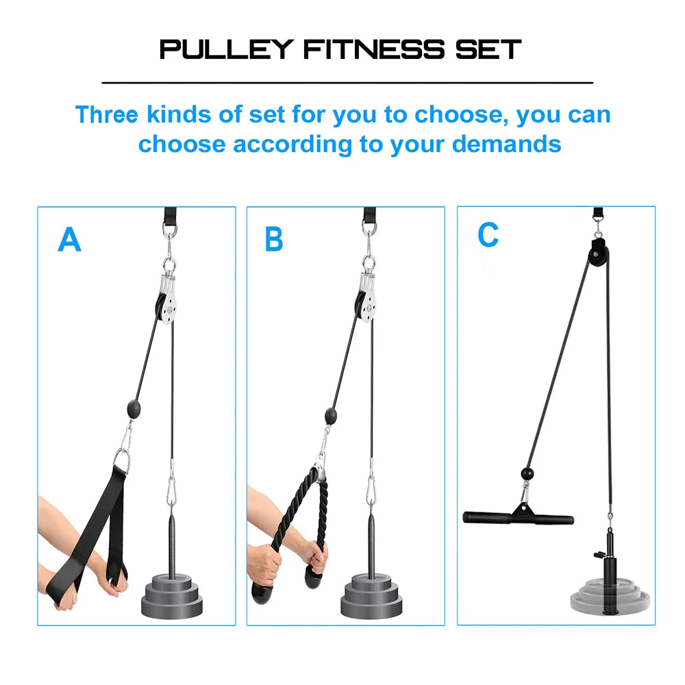 Fitness Pulley Cable Machine System DIY Gym Attachment Adjustable 2.5m Cable Workout Arm Biceps Triceps Hand Training Equipment Fitness Pulley Cable Machine System DIY Gym Attachment Adjustable 2.5m Cable Workout Arm Biceps Triceps Hand Training Equipment