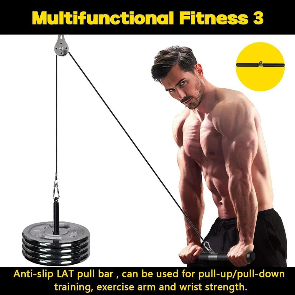 Fitness Pulley Cable Machine System DIY Gym Attachment Adjustable 2.5m Cable Workout Arm Biceps Triceps Hand Training Equipment Fitness Pulley Cable Machine System DIY Gym Attachment Adjustable 2.5m Cable Workout Arm Biceps Triceps Hand Training Equipment