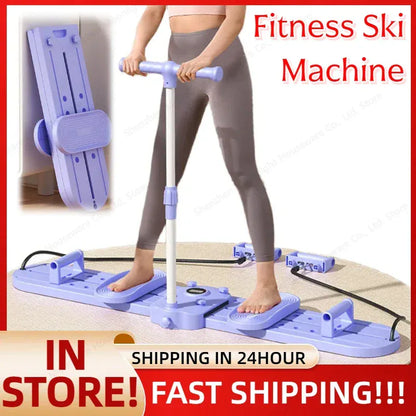Fitness Ski Machine With Handle& Pull Rope Foldable Simulated Ski Trainer Pelvic Floor Muscle Strengthener For Full Body Workout Fitness Ski Machine With Handle& Pull Rope Foldable Simulated Ski Trainer Pelvic Floor Muscle Strengthener For Full Body Workout