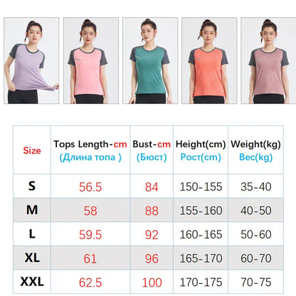 Fitness Women Shirts Quick Dry Yoga Sport T Shirt Gym Running Sportswear Tops Short Sleeve Training Blouses Jersey Jogging Tee Fitness Women Shirts Quick Dry Yoga Sport T Shirt Gym Running Sportswear Tops Short Sleeve Training Blouses Jersey Jogging Tee