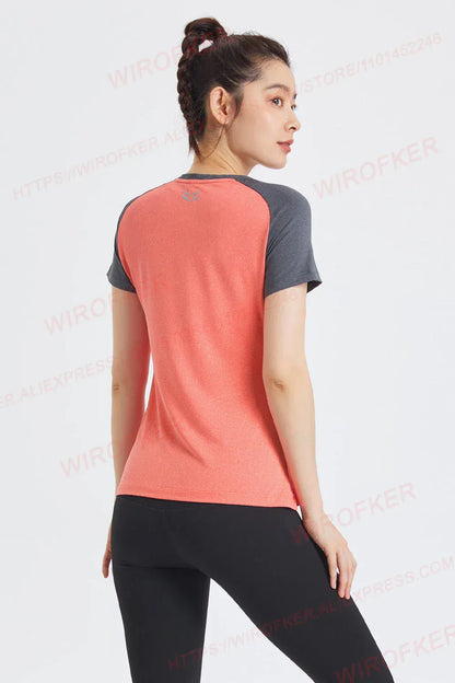 Fitness Women Shirts Quick Dry Yoga Sport T Shirt Gym Running Sportswear Tops Short Sleeve Training Blouses Jersey Jogging Tee Fitness Women Shirts Quick Dry Yoga Sport T Shirt Gym Running Sportswear Tops Short Sleeve Training Blouses Jersey Jogging Tee