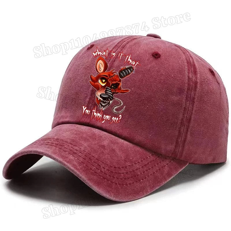 Five Nights At Freddys Baseball Cap Men Fnafs Anime Retro Sun Hat Boy Outdoor Sports Sunbonnet Adult Spring Autumn Headgear Gift Five Nights At Freddys Baseball Cap Men Fnafs Anime Retro Sun Hat Boy Outdoor Sports Sunbonnet Adult Spring Autumn Headgear Gift